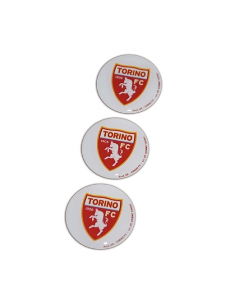 Kit di 3 bollini per targa auto con logo ufficiale TORINO FC